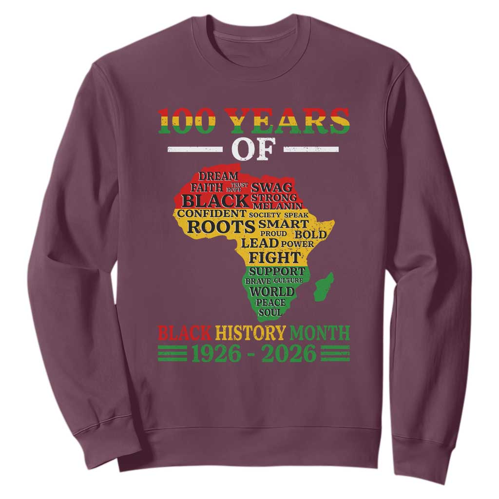 100 Years Of Black History Month Sweatshirt Centennial Of Black Culture