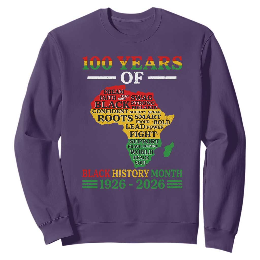 100 Years Of Black History Month Sweatshirt Centennial Of Black Culture