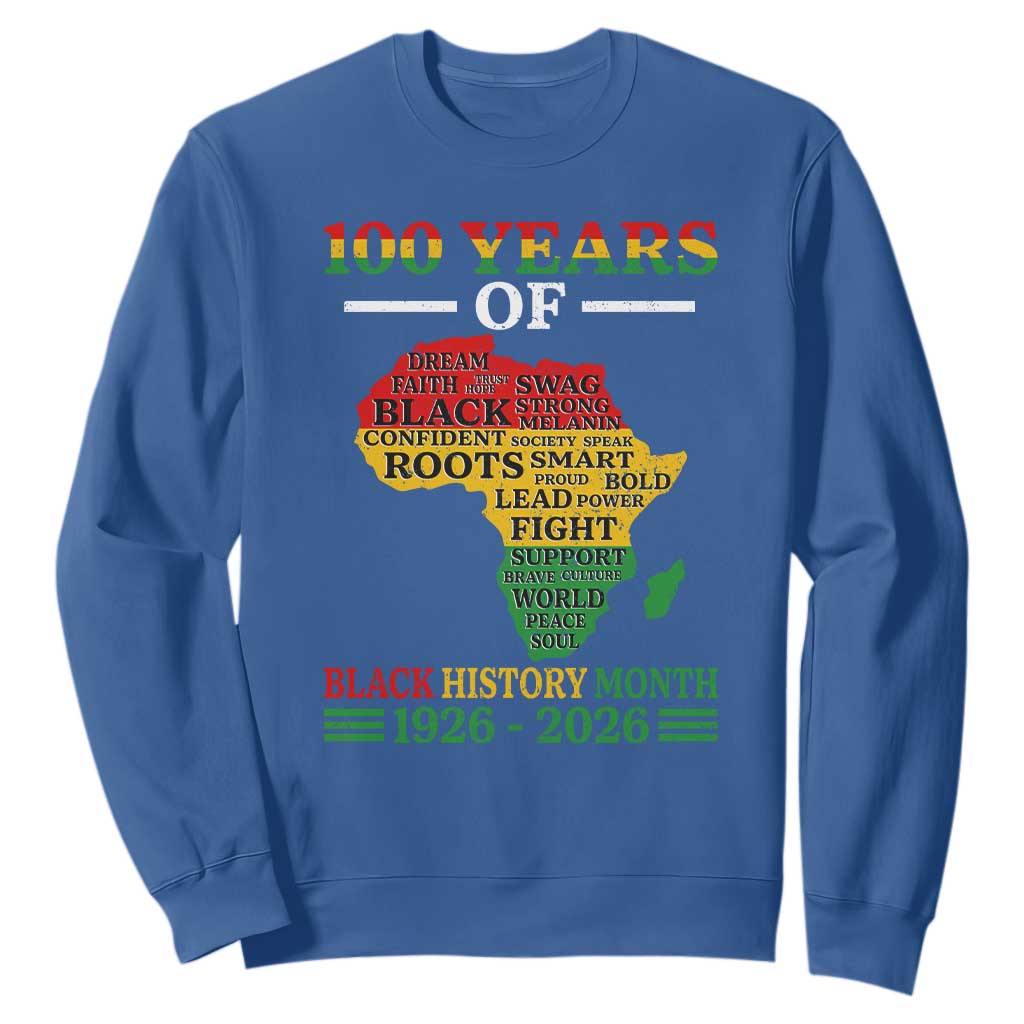 100 Years Of Black History Month Sweatshirt Centennial Of Black Culture
