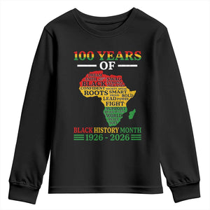 100 Years Of Black History Month Youth Sweatshirt Centennial Of Black Culture