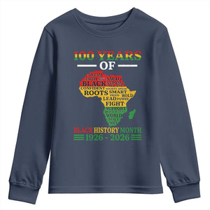 100 Years Of Black History Month Youth Sweatshirt Centennial Of Black Culture