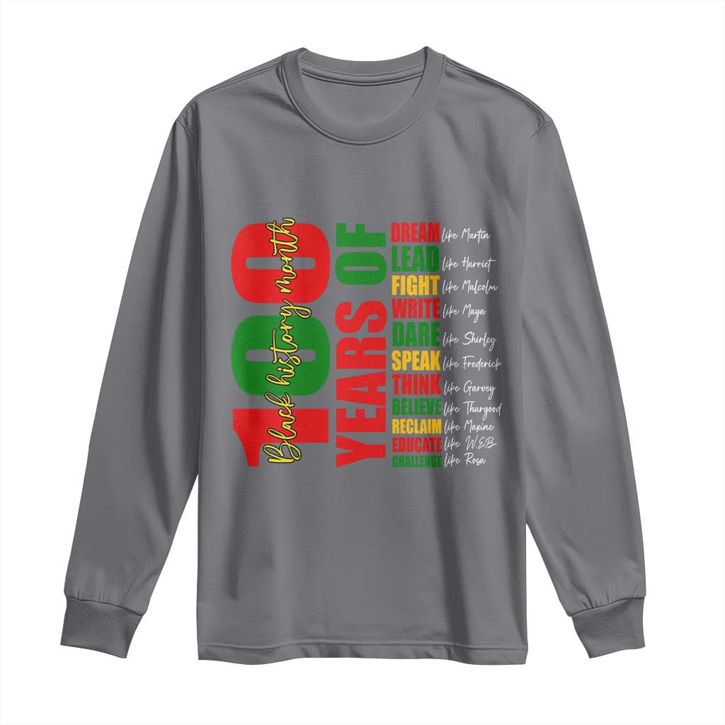 100 Years Of Black History Long Sleeve Shirt African American Historical Figures African American Teacher