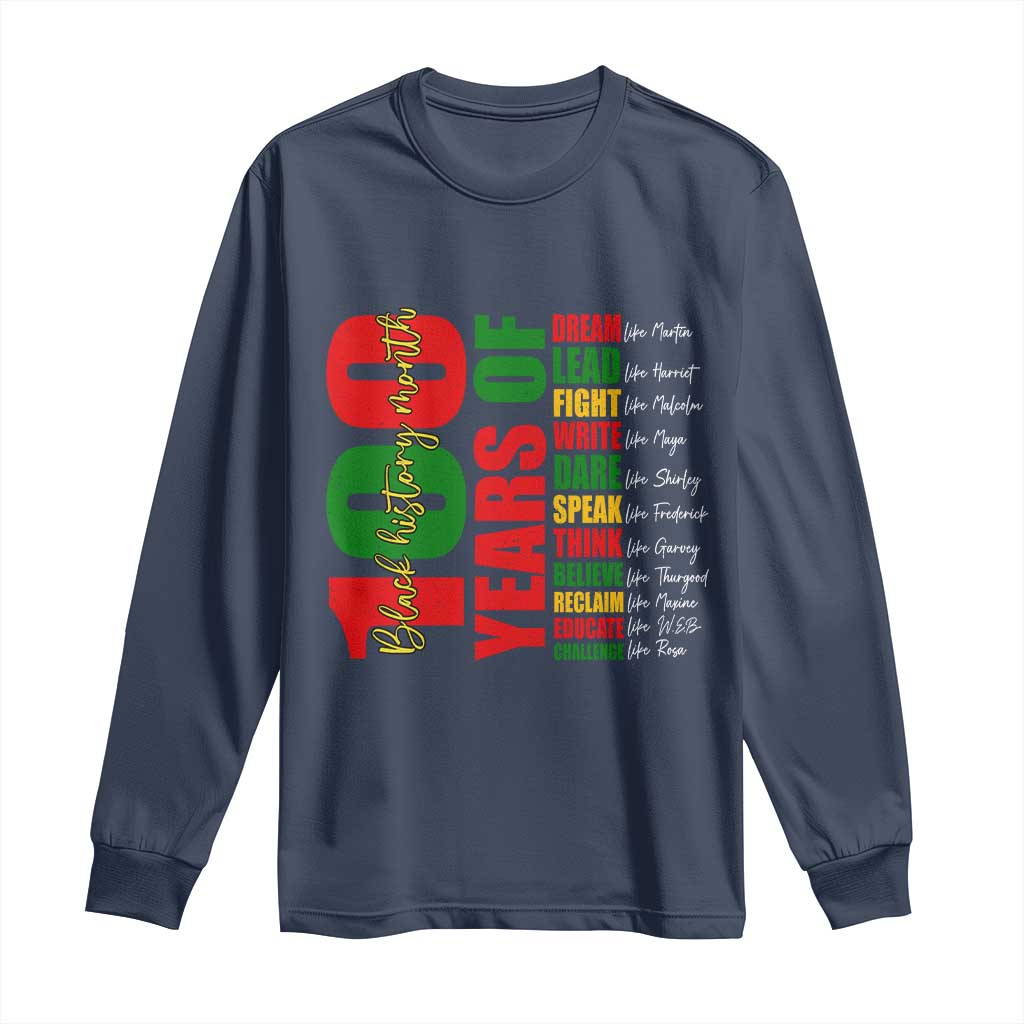 100 Years Of Black History Long Sleeve Shirt African American Historical Figures African American Teacher