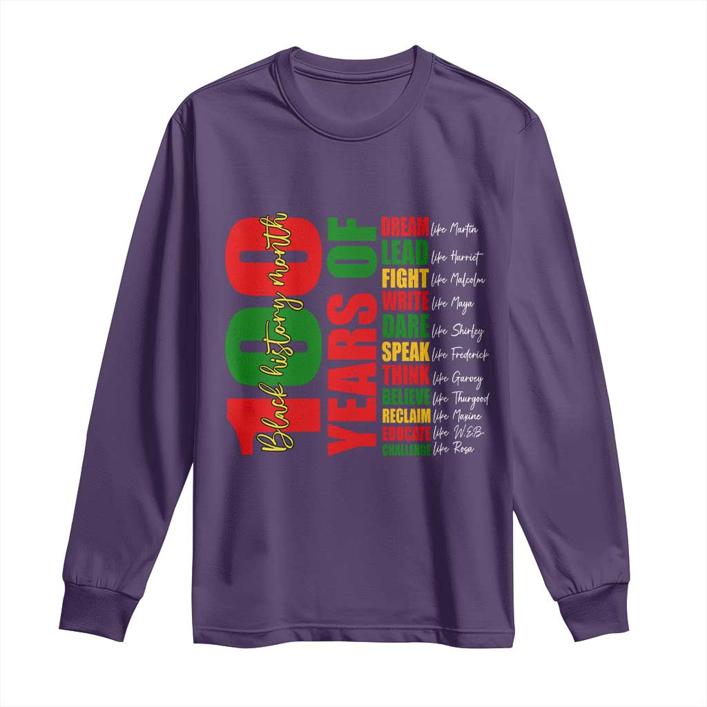 100 Years Of Black History Long Sleeve Shirt African American Historical Figures African American Teacher