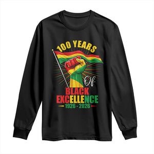 100 Years Of Black Excellence Long Sleeve Shirt Centennial Black History Month