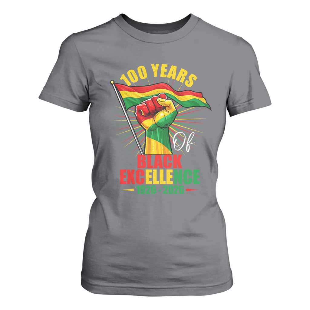 100 Years Of Black Excellence T Shirt For Women Centennial Black History Month