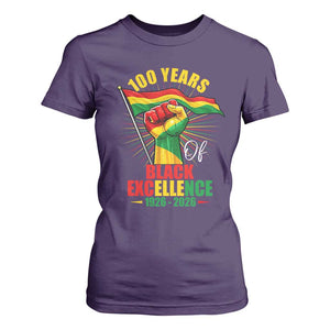 100 Years Of Black Excellence T Shirt For Women Centennial Black History Month
