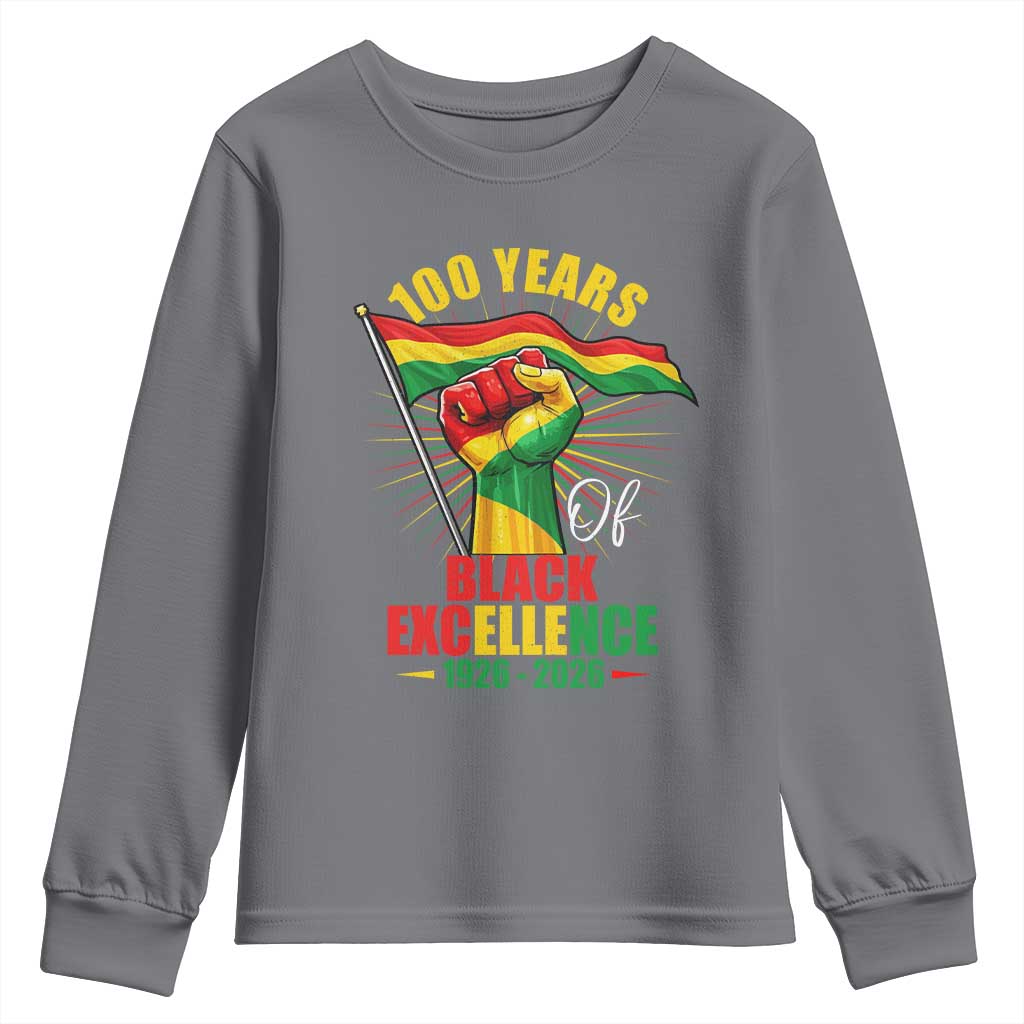 100 Years Of Black Excellence Youth Sweatshirt Centennial Black History Month