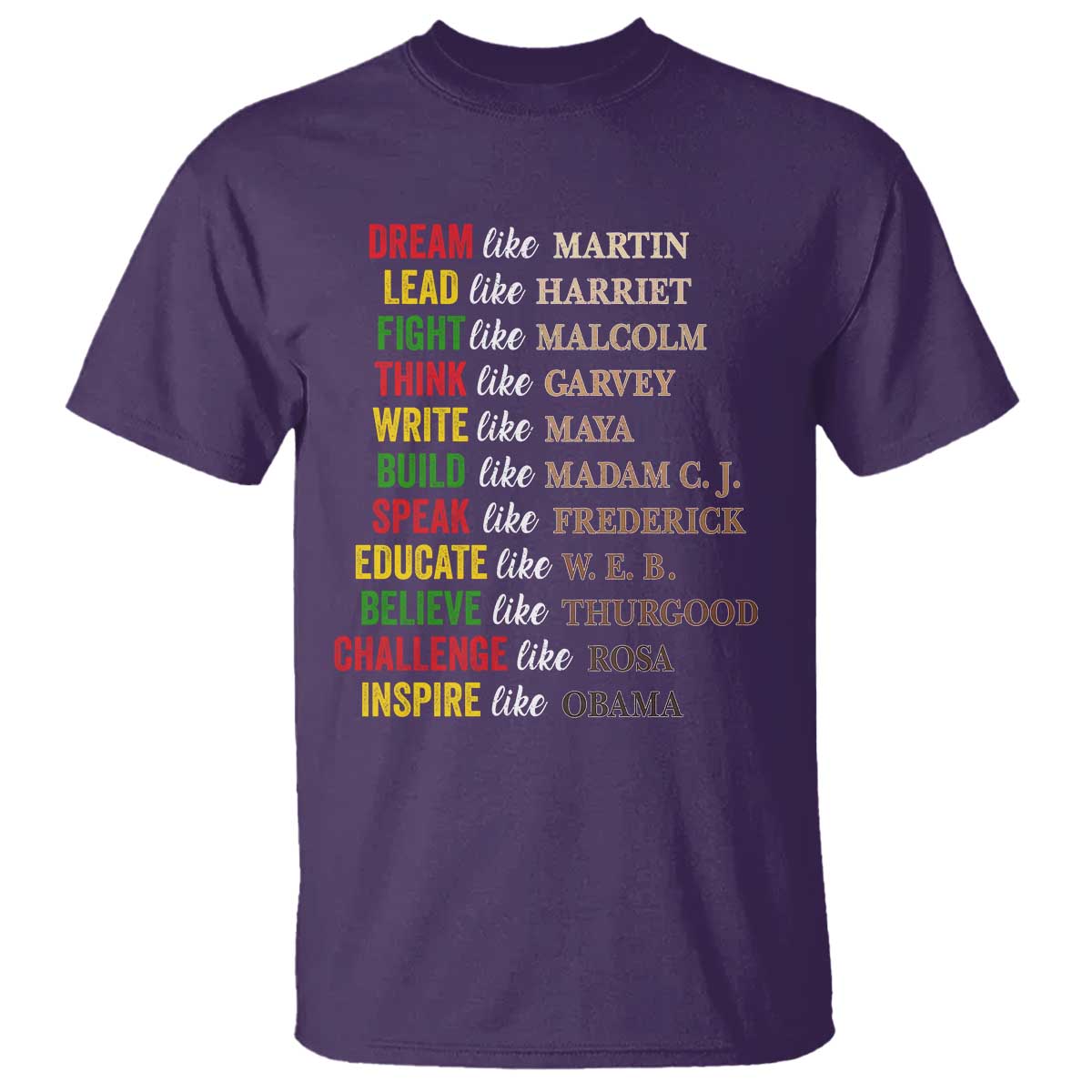 Black History Dream Like Martin Lead Like Harriet T Shirt African American Leaders