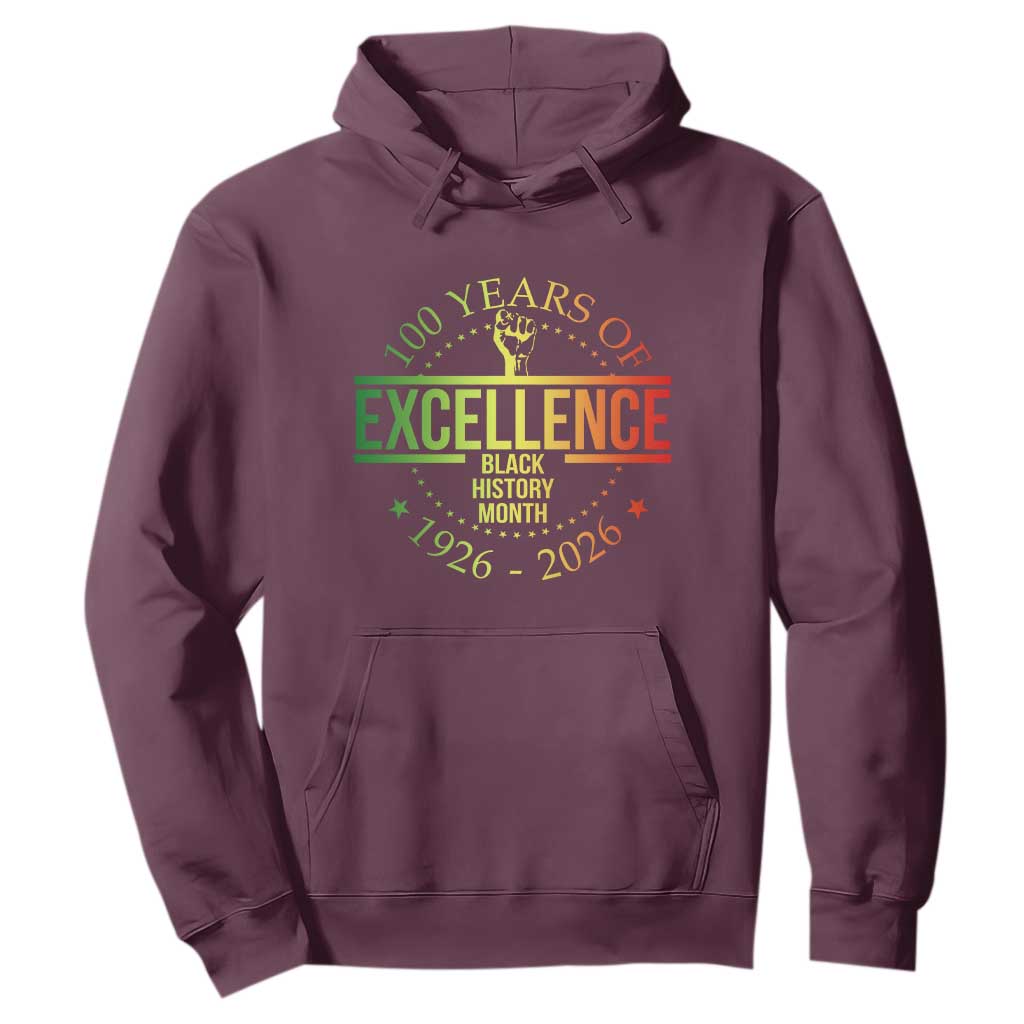 100 Years Of Excellence Black History Month 1926 2026 Hoodie