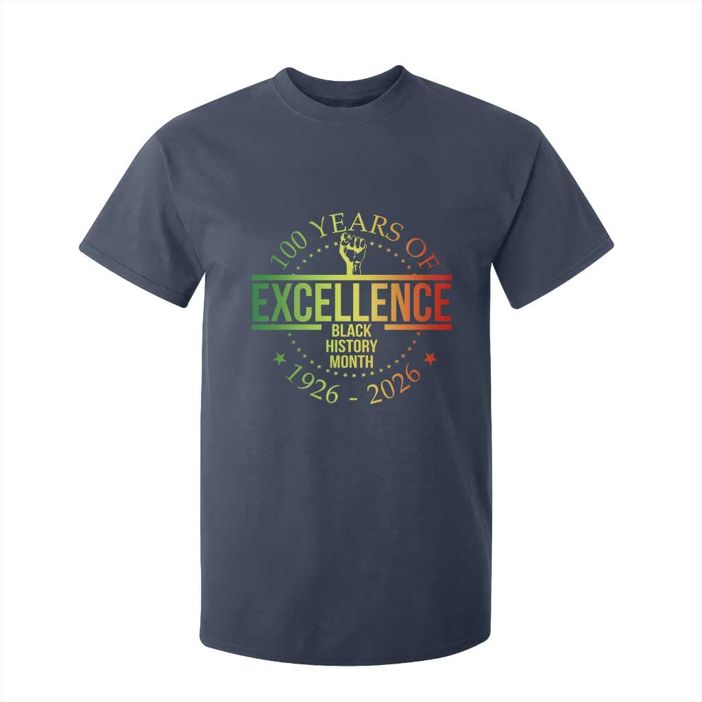 100 Years Of Excellence Black History Month 1926 2026 T Shirt For Kid