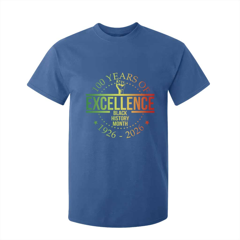 100 Years Of Excellence Black History Month 1926 2026 T Shirt For Kid