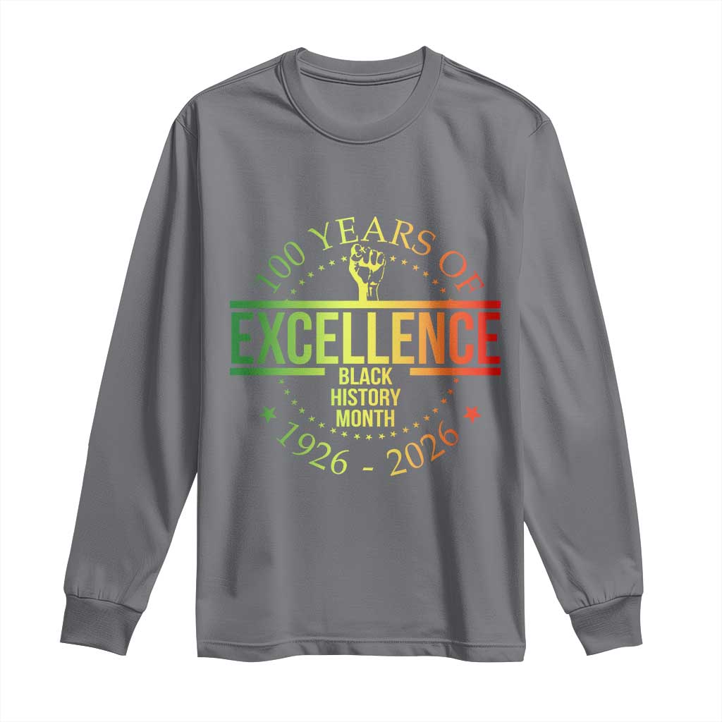 100 Years Of Excellence Black History Month 1926 2026 Long Sleeve Shirt