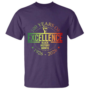 100 Years Of Excellence Black History Month 1926 2026 T Shirt