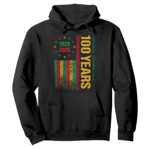 100 Years Of Black History Month Hoodie African American Centennial Milestone American Flag