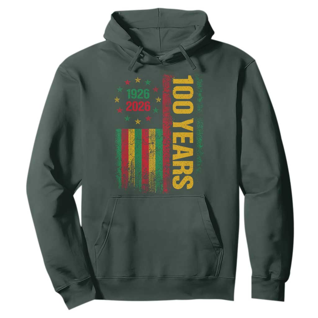 100 Years Of Black History Month Hoodie African American Centennial Milestone American Flag