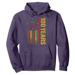 100 Years Of Black History Month Hoodie African American Centennial Milestone American Flag