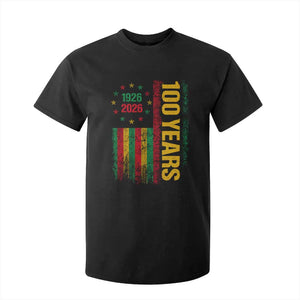 100 Years Of Black History Month T Shirt For Kid African American Centennial Milestone American Flag