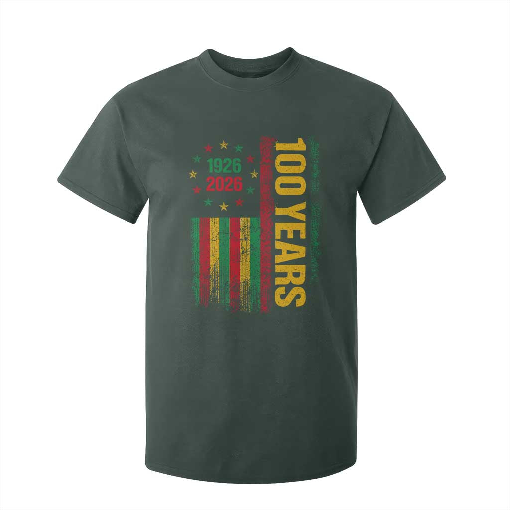 100 Years Of Black History Month T Shirt For Kid African American Centennial Milestone American Flag