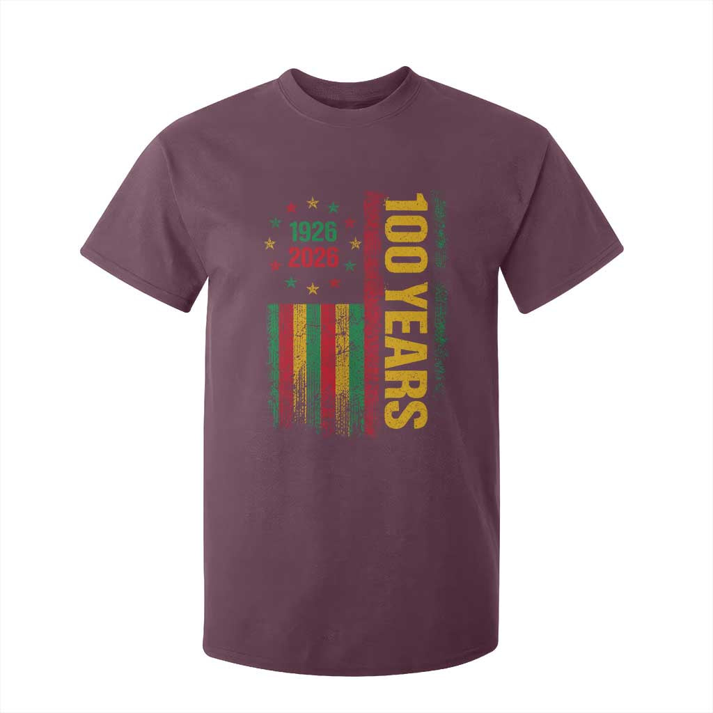 100 Years Of Black History Month T Shirt For Kid African American Centennial Milestone American Flag