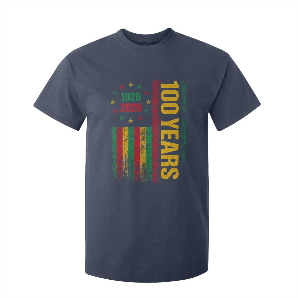 100 Years Of Black History Month T Shirt For Kid African American Centennial Milestone American Flag