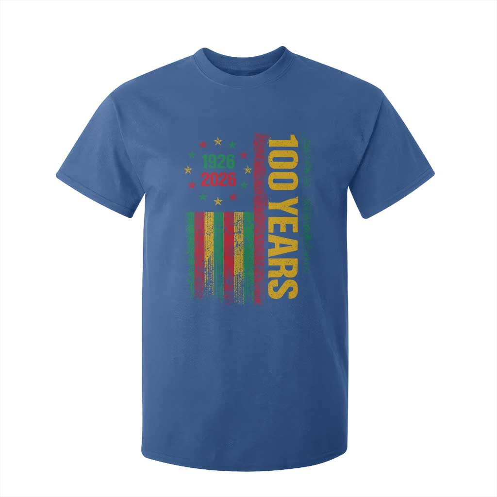 100 Years Of Black History Month T Shirt For Kid African American Centennial Milestone American Flag