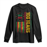 100 Years Of Black History Month Long Sleeve Shirt African American Centennial Milestone American Flag