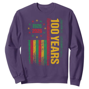 100 Years Of Black History Month Sweatshirt African American Centennial Milestone American Flag