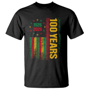 100 Years Of Black History Month T Shirt African American Centennial Milestone American Flag
