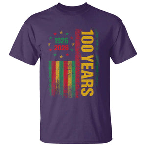 100 Years Of Black History Month T Shirt African American Centennial Milestone American Flag
