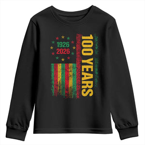 100 Years Of Black History Month Youth Sweatshirt African American Centennial Milestone American Flag