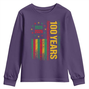 100 Years Of Black History Month Youth Sweatshirt African American Centennial Milestone American Flag
