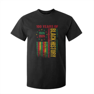 100 Years Of Black History T Shirt For Kid Centennial Milestone Vintage African American Flag