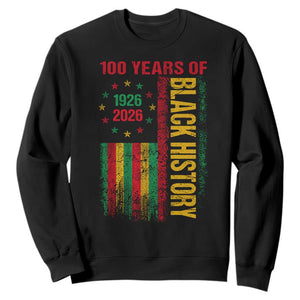 100 Years Of Black History Sweatshirt Centennial Milestone Vintage African American Flag