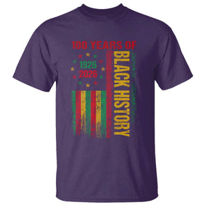 100 Years Of Black History T Shirt Centennial Milestone Vintage African American Flag