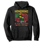 Honoring 100 Years Of Black History Hoodie Hand Fist Vintage American Flag
