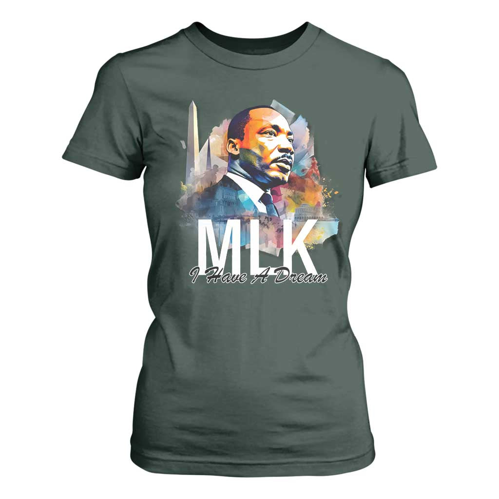 MLK Quote I Have A Dream T Shirt For Women Martin Luther King Portrait Black History Month