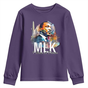 MLK Quote I Have A Dream Youth Sweatshirt Martin Luther King Portrait Black History Month