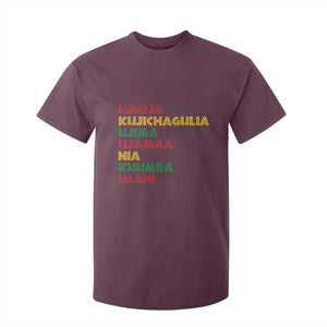 Seven Principles Of Kwanzaa Christmas African American Nguzo Saba T Shirt For Kid