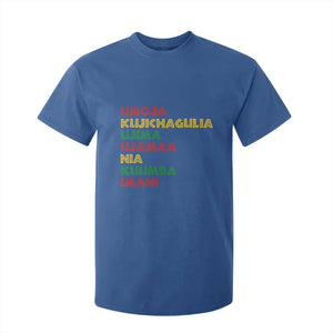 Seven Principles Of Kwanzaa Christmas African American Nguzo Saba T Shirt For Kid