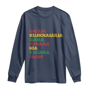 Seven Principles Of Kwanzaa Christmas African American Nguzo Saba Long Sleeve Shirt