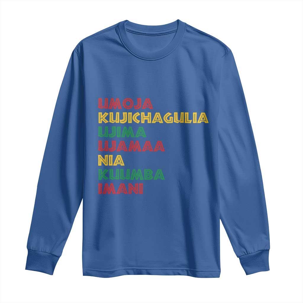 Seven Principles Of Kwanzaa Christmas African American Nguzo Saba Long Sleeve Shirt