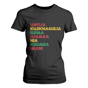 Seven Principles Of Kwanzaa Christmas African American Nguzo Saba T Shirt For Women