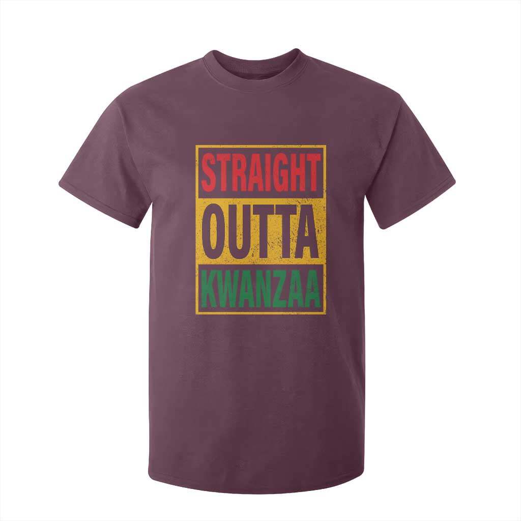 Funny Straight Outta Kwanzaa African American Heritage Christmas Holiday T Shirt For Kid