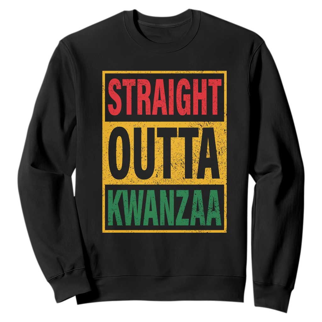 Funny Straight Outta Kwanzaa African American Heritage Christmas Holiday Sweatshirt