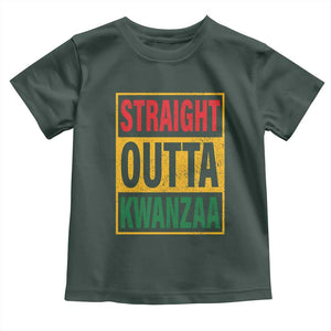 Funny Straight Outta Kwanzaa African American Heritage Christmas Holiday Toddler T Shirt