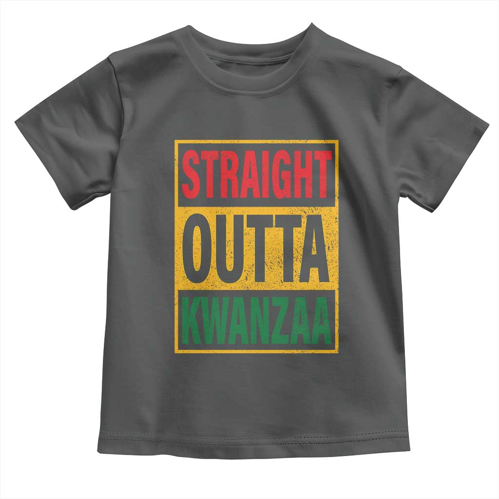 Funny Straight Outta Kwanzaa African American Heritage Christmas Holiday Toddler T Shirt