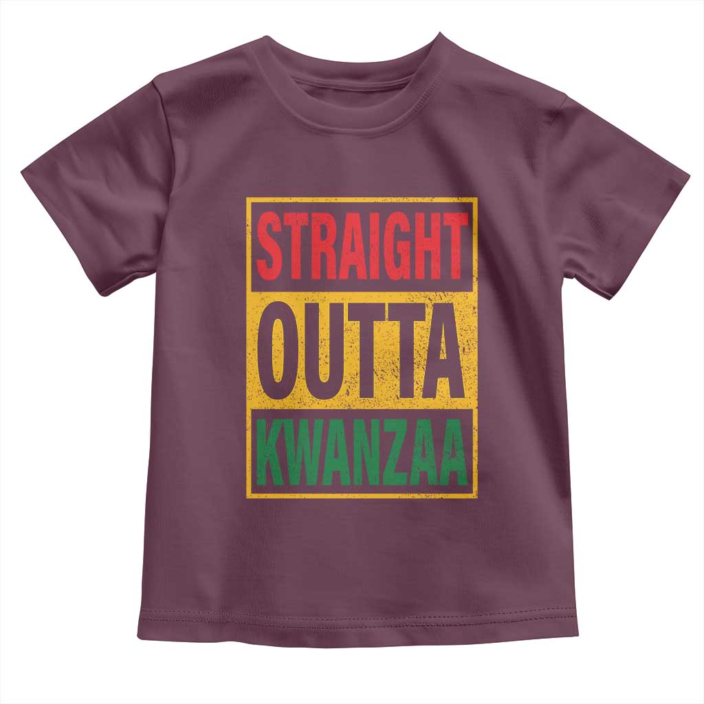 Funny Straight Outta Kwanzaa African American Heritage Christmas Holiday Toddler T Shirt