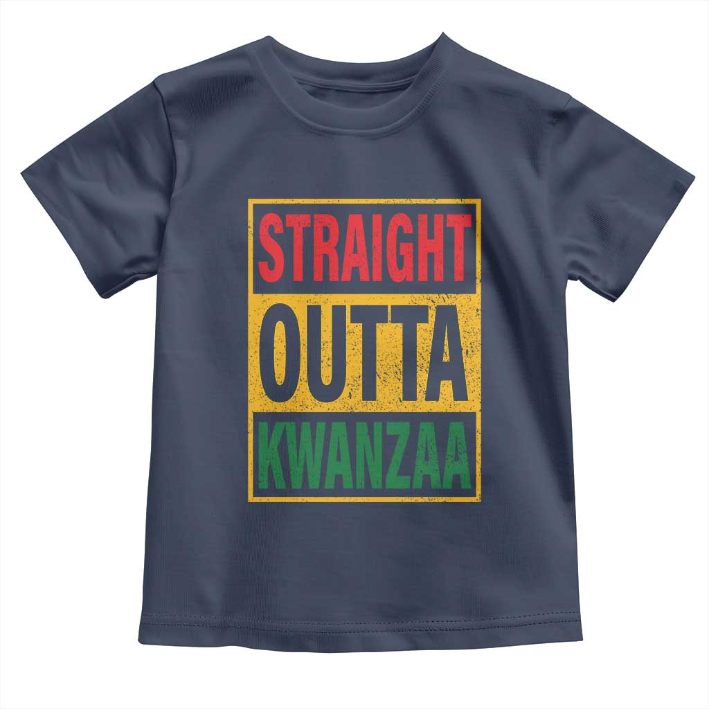 Funny Straight Outta Kwanzaa African American Heritage Christmas Holiday Toddler T Shirt