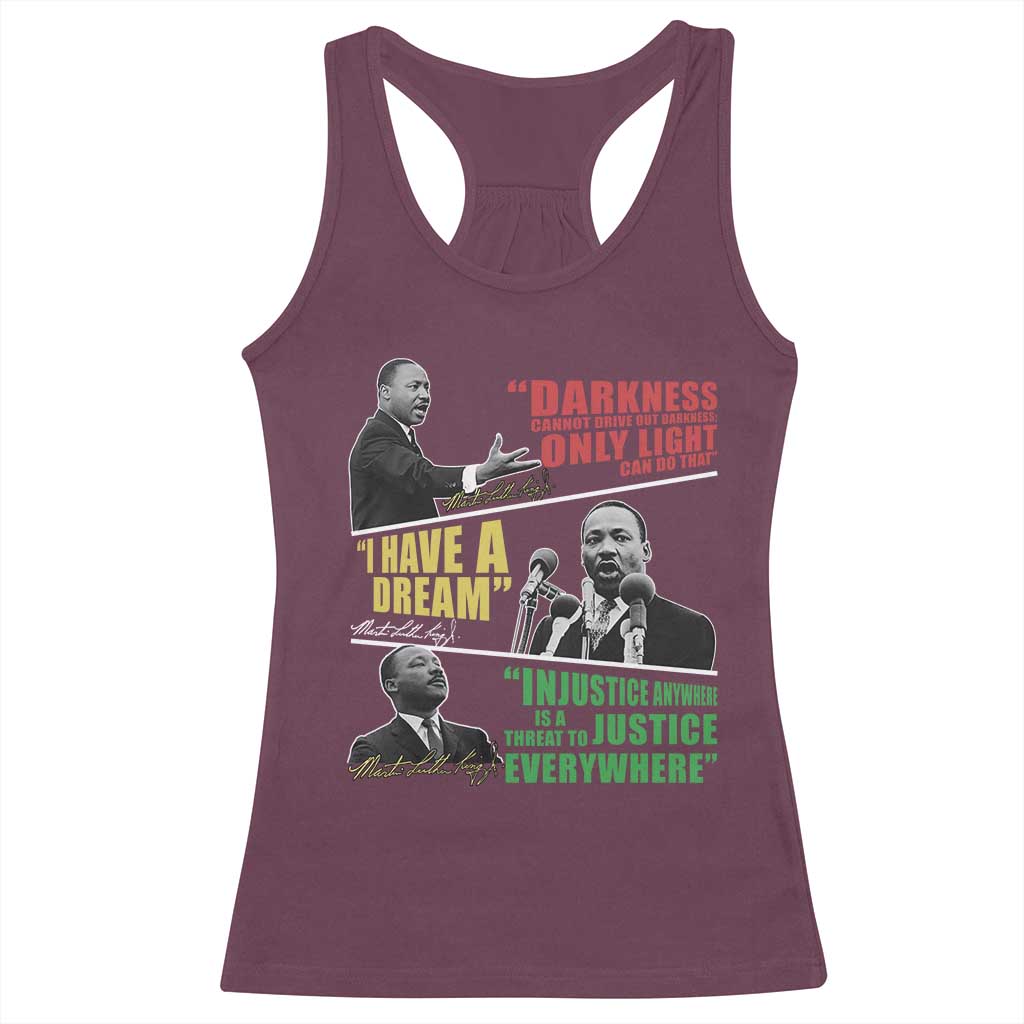 Martin Luther King Jr MLK Quotes Black History Leaders Racerback Tank Top